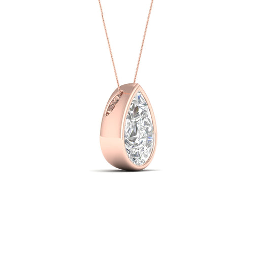 2 ctw Pear Bezel Set Solitaire Lab Grown Pendant