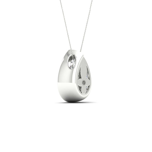 2 ctw Pear Bezel Set Solitaire Lab Grown Pendant