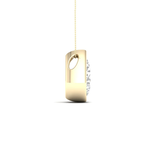 2 ctw Pear Bezel Set Solitaire Lab Grown Pendant