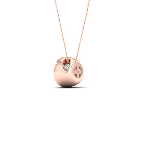 1/2 ctw Round Bezel Set Solitaire Lab Grown Pendant