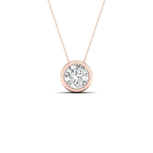 1/2 ctw Round Bezel Set Solitaire Lab Grown Pendant