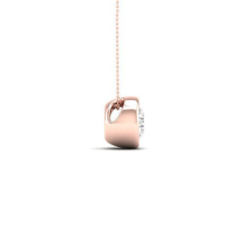 1/2 ctw Round Bezel Set Solitaire Lab Grown Pendant