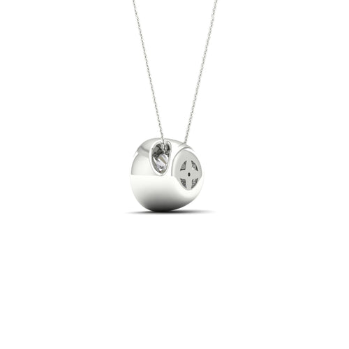 1/2 ctw Round Bezel Set Solitaire Lab Grown Pendant