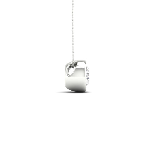 1/2 ctw Round Bezel Set Solitaire Lab Grown Pendant