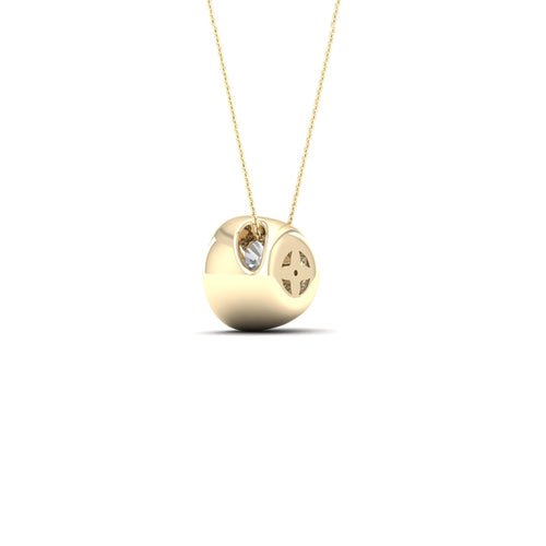 1/2 ctw Round Bezel Set Solitaire Lab Grown Pendant
