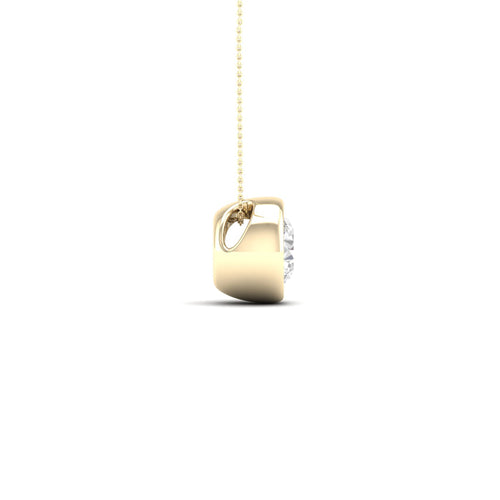 1/2 ctw Round Bezel Set Solitaire Lab Grown Pendant