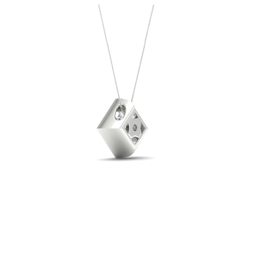 1/2 ctw Princess Bezel Set Solitaire Lab Grown Pendant