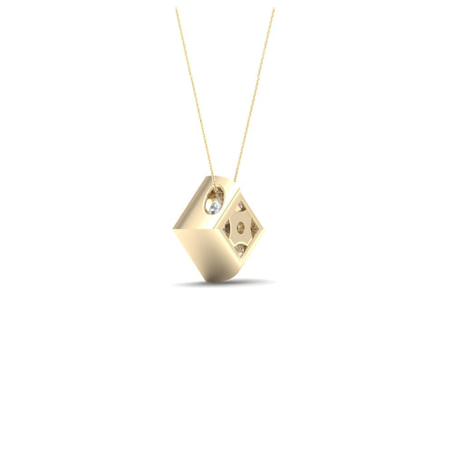 1/2 ctw Princess Bezel Set Solitaire Lab Grown Pendant