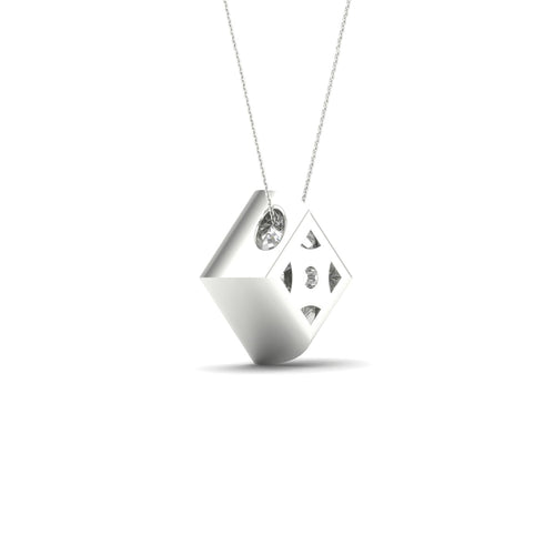 2 ctw Princess Bezel Set Solitaire Lab Grown Pendant