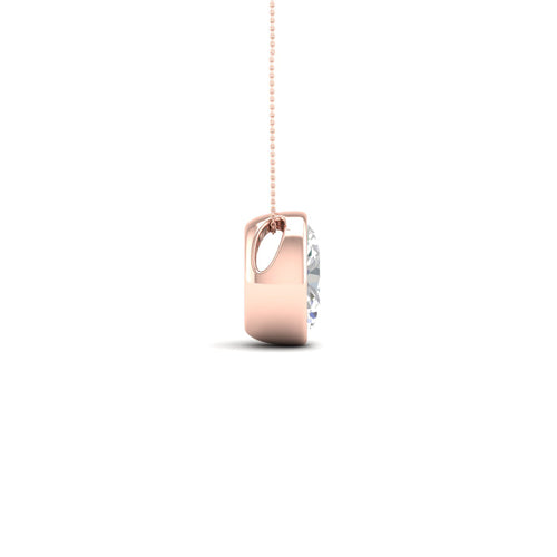 1 ctw Oval Bezel Set Solitaire Lab Grown Pendant