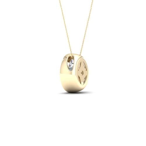 1 ctw Oval Bezel Set Solitaire Lab Grown Pendant
