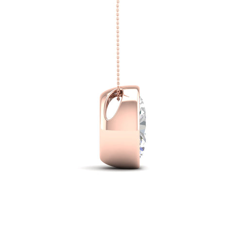 2 ctw Oval Bezel Set Solitaire Lab Grown Pendant