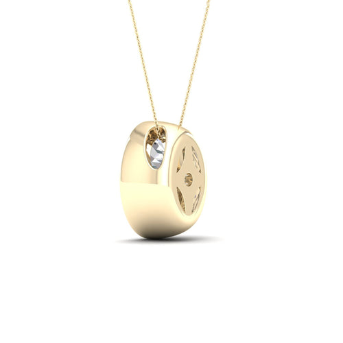 2 ctw Oval Bezel Set Solitaire Lab Grown Pendant