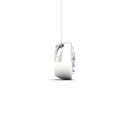 1 1/2 ctw Oval Bezel Set Solitaire Lab Grown Pendant