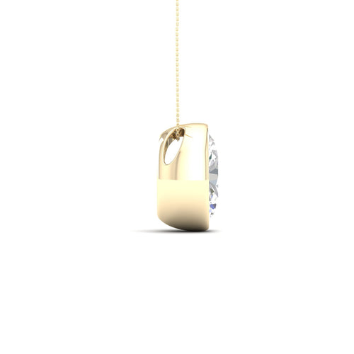 1 1/2 ctw Oval Bezel Set Solitaire Lab Grown Pendant