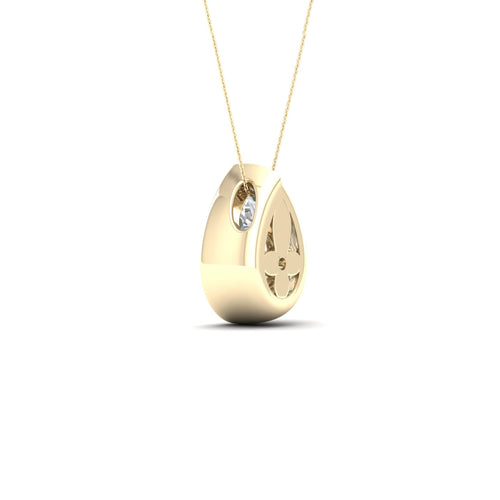 1 1/2 ctw Pear Bezel Set Solitaire Lab Grown Pendant