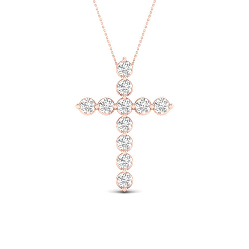 1 Ctw Classic Cross Lab Grown Fashion Pendant