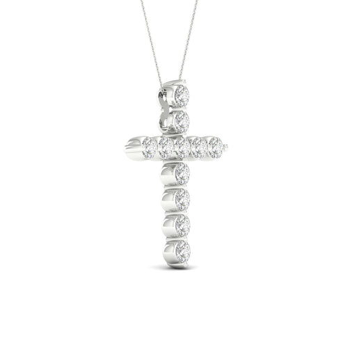 1 Ctw Classic Cross Lab Grown Fashion Pendant