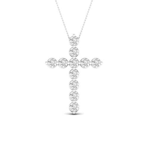 1 Ctw Classic Cross Lab Grown Fashion Pendant