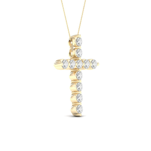 1 Ctw Classic Cross Lab Grown Fashion Pendant