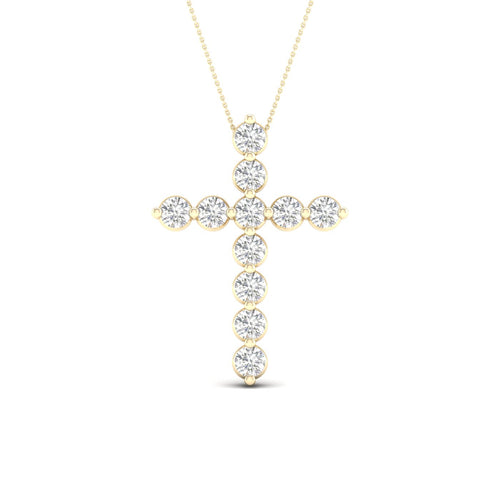 1 Ctw Classic Cross Lab Grown Fashion Pendant