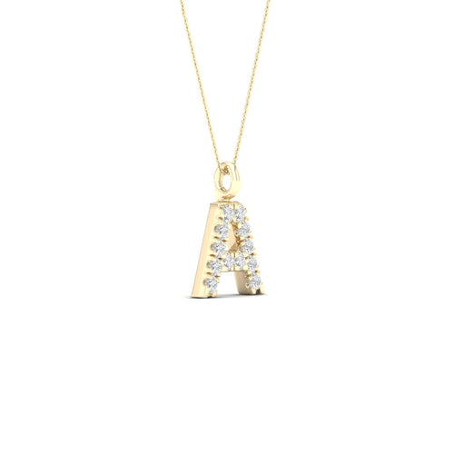 "A" Initial Lab Grown Fashion Pendant