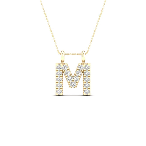 "M" Initial Lab Grown Fashion Pendant