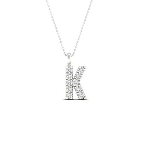 "K" Initial Lab Grown Fashion Pendant