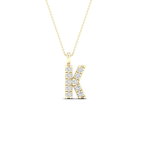 "K" Initial Lab Grown Fashion Pendant
