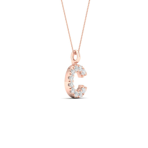 "C" Initial Lab Grown Fashion Pendant