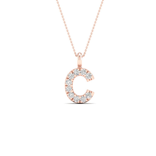 "C" Initial Lab Grown Fashion Pendant