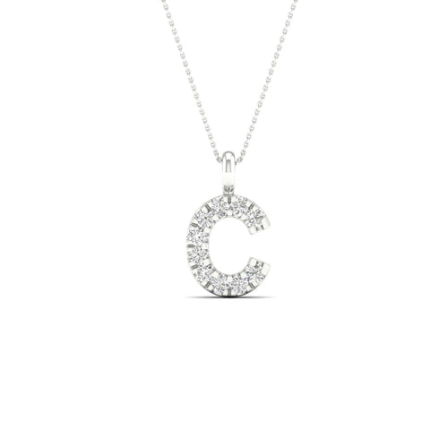 "C" Initial Lab Grown Fashion Pendant