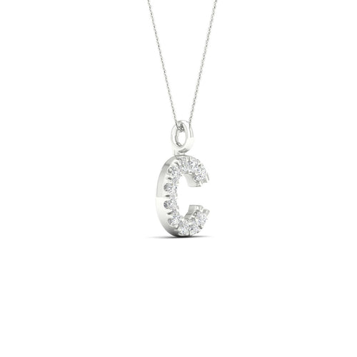 "C" Initial Lab Grown Fashion Pendant