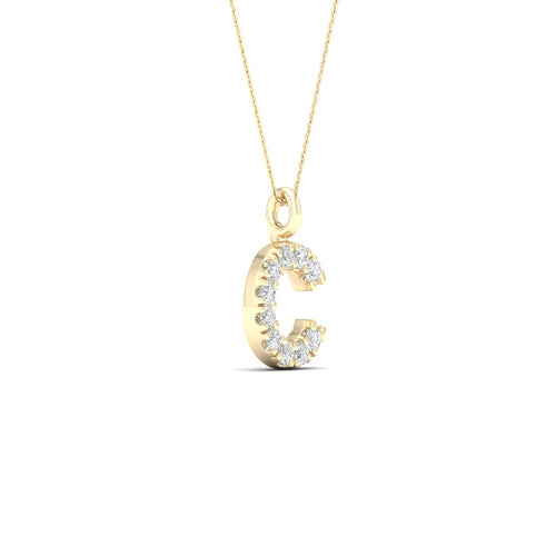 "C" Initial Lab Grown Fashion Pendant