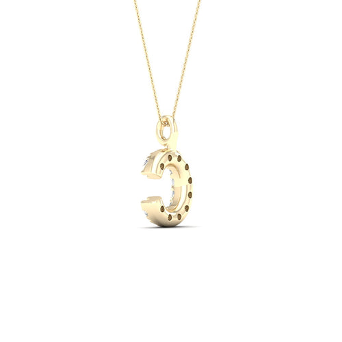 "C" Initial Lab Grown Fashion Pendant