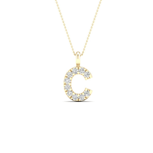 "C" Initial Lab Grown Fashion Pendant