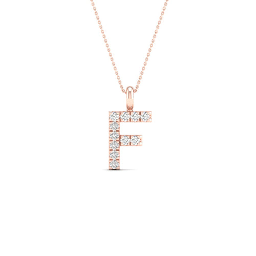 "F" Initial Lab Grown Fashion Pendant
