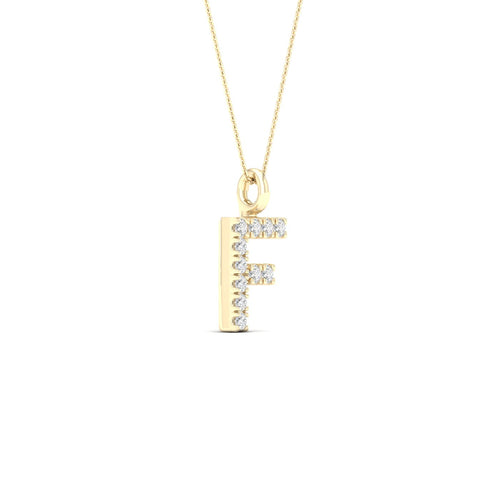 "F" Initial Lab Grown Fashion Pendant