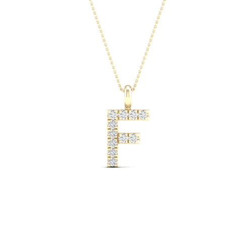 "F" Initial Lab Grown Fashion Pendant