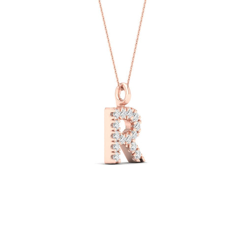 "R" Initial Lab Grown Fashion Pendant