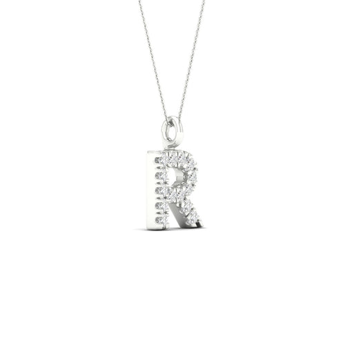 "R" Initial Lab Grown Fashion Pendant