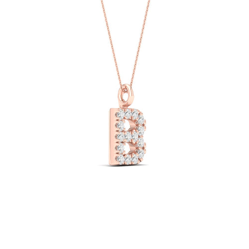 "B" Initial Lab Grown Fashion Pendant