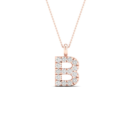 "B" Initial Lab Grown Fashion Pendant