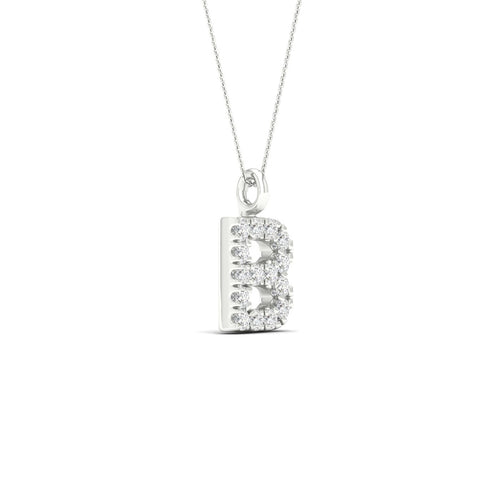 "B" Initial Lab Grown Fashion Pendant