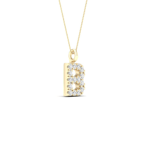 "B" Initial Lab Grown Fashion Pendant