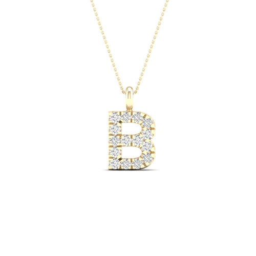 "B" Initial Lab Grown Fashion Pendant