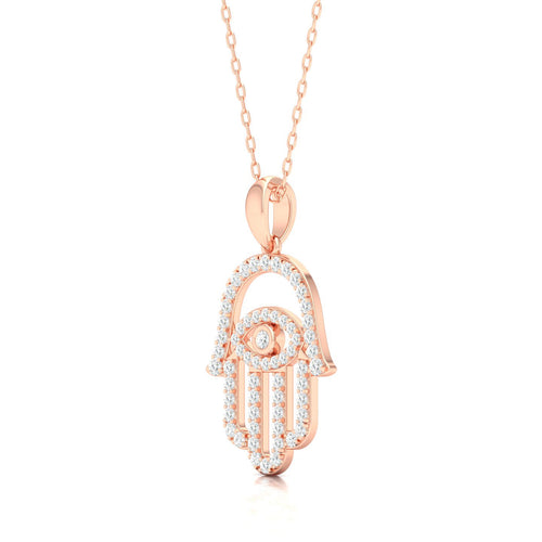 3/8 Ctw Hamsa Evil Eye Fashion Pendant
