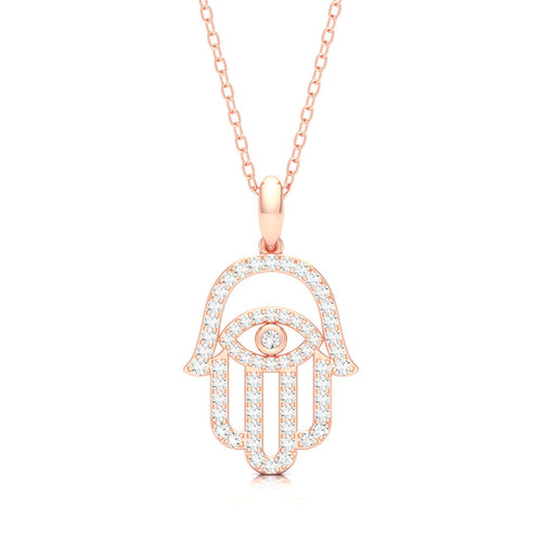 3/8 Ctw Hamsa Evil Eye Fashion Pendant