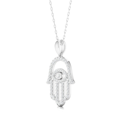 3/8 Ctw Hamsa Evil Eye Fashion Pendant