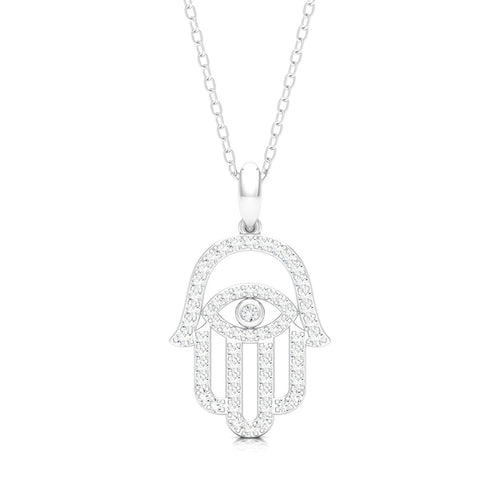3/8 Ctw Hamsa Evil Eye Fashion Pendant